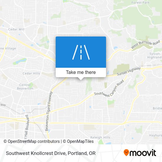 Mapa de Southwest Knollcrest Drive