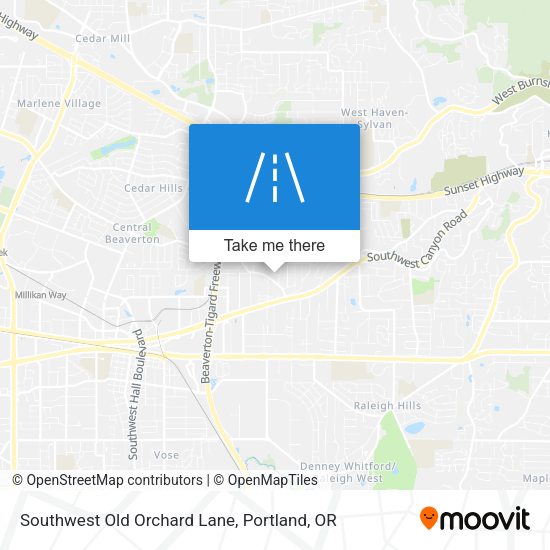 Southwest Old Orchard Lane map