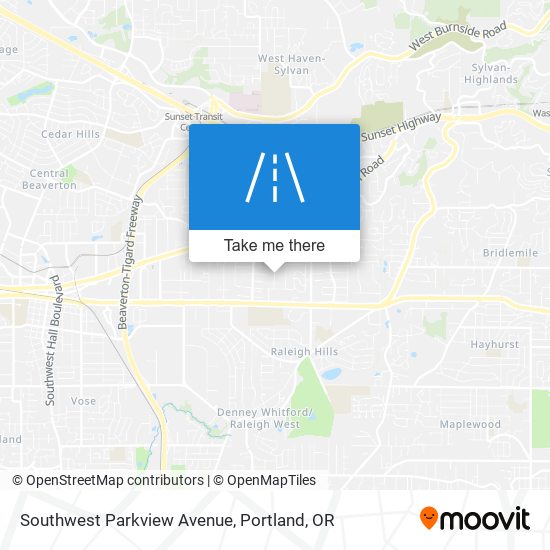 Southwest Parkview Avenue map