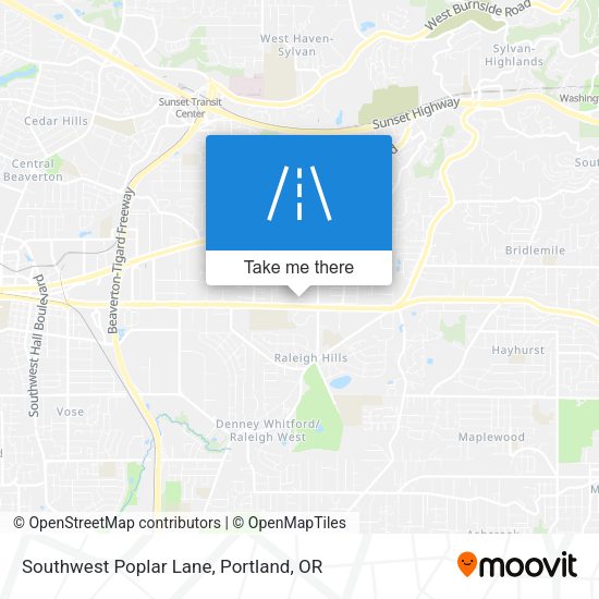 Mapa de Southwest Poplar Lane