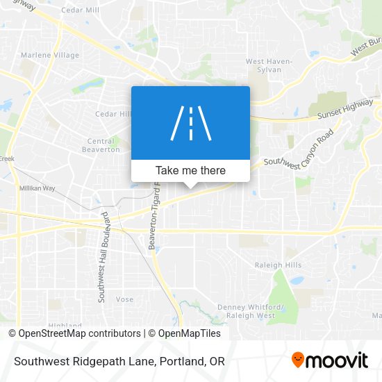 Mapa de Southwest Ridgepath Lane