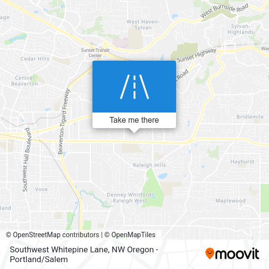 Southwest Whitepine Lane map