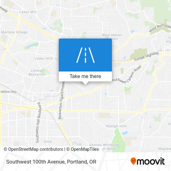 Mapa de Southwest 100th Avenue