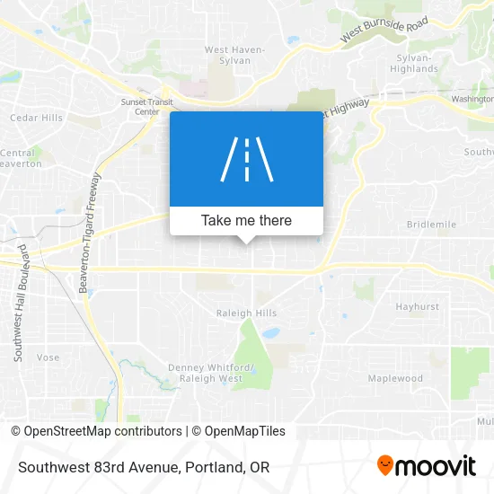 Southwest 83rd Avenue map