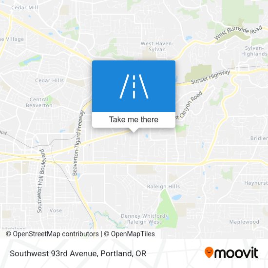 Southwest 93rd Avenue map