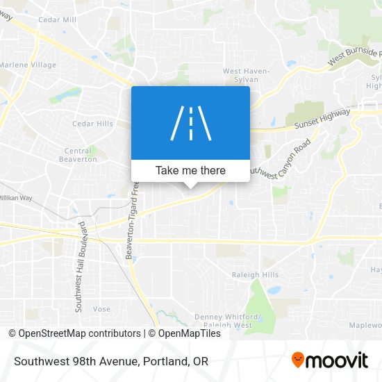 Mapa de Southwest 98th Avenue