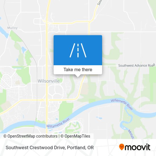 Southwest Crestwood Drive map