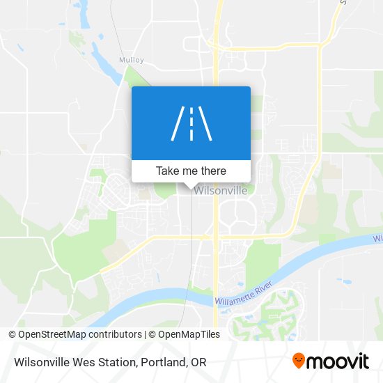 Wilsonville Wes Station map