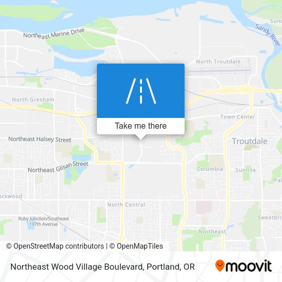 Mapa de Northeast Wood Village Boulevard