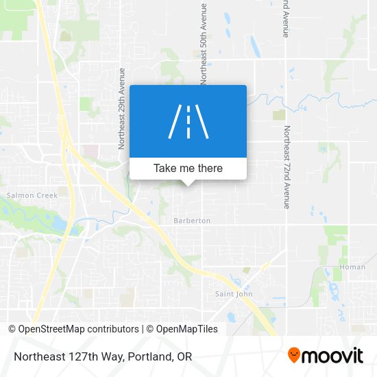 Northeast 127th Way map