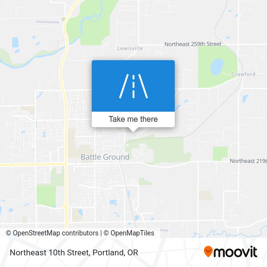 Northeast 10th Street map