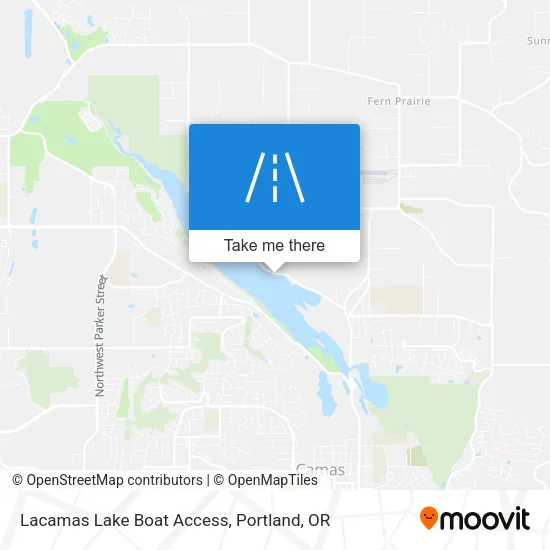 Lacamas Lake Boat Access map