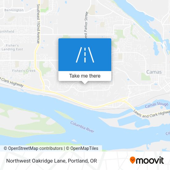 Northwest Oakridge Lane map