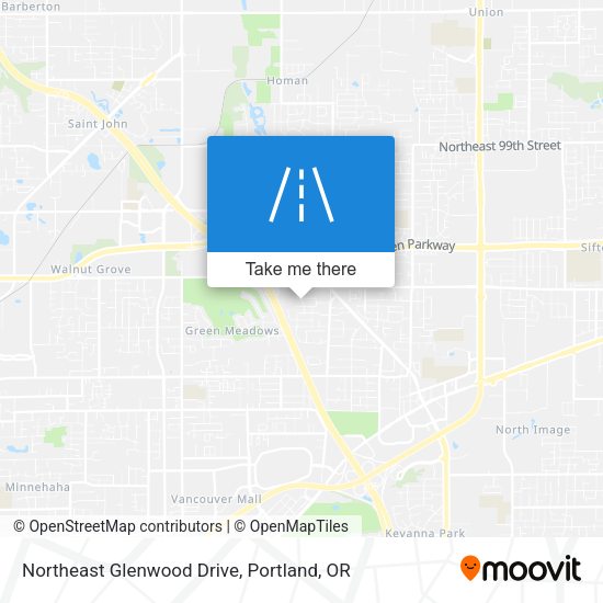 Northeast Glenwood Drive map