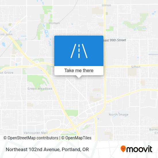 Northeast 102nd Avenue map