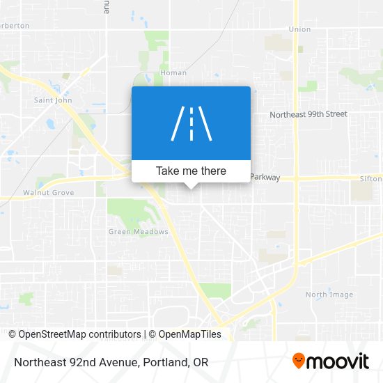 Northeast 92nd Avenue map