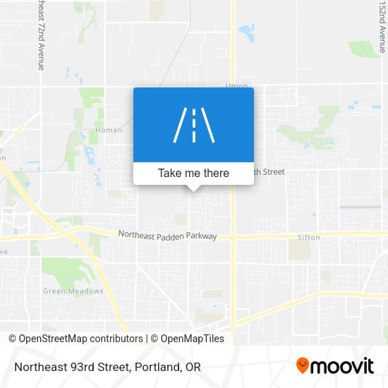 Northeast 93rd Street map
