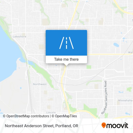 Northeast Anderson Street map
