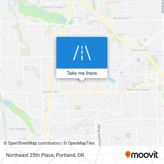 Northeast 25th Place map
