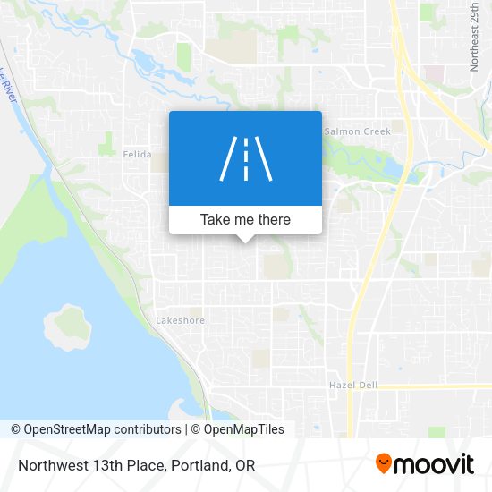 Northwest 13th Place map