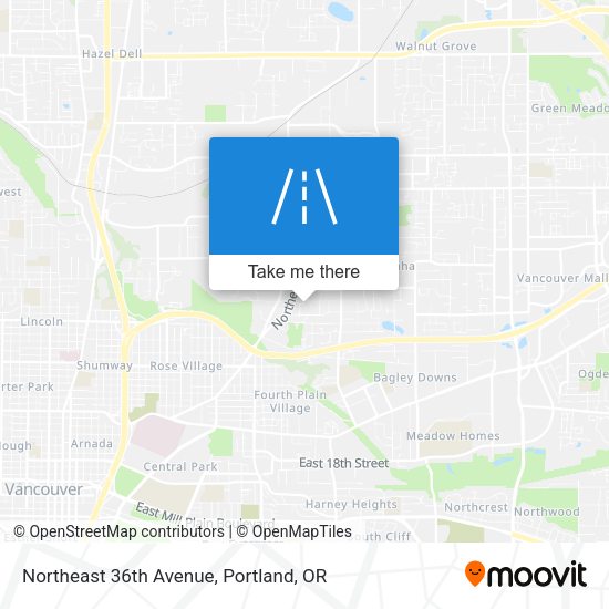 Northeast 36th Avenue map