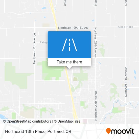 Northeast 13th Place map