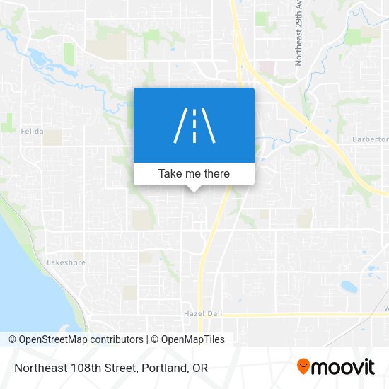 Northeast 108th Street map