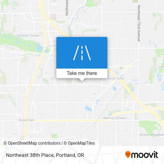 Northeast 38th Place map