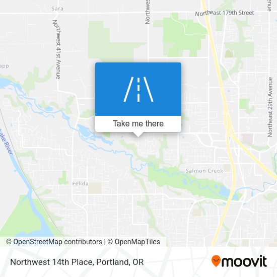 Northwest 14th Place map