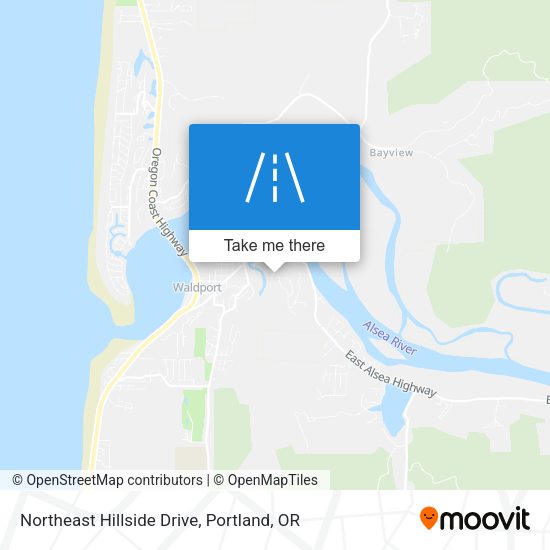 Northeast Hillside Drive map