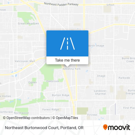 Northeast Burtonwood Court map
