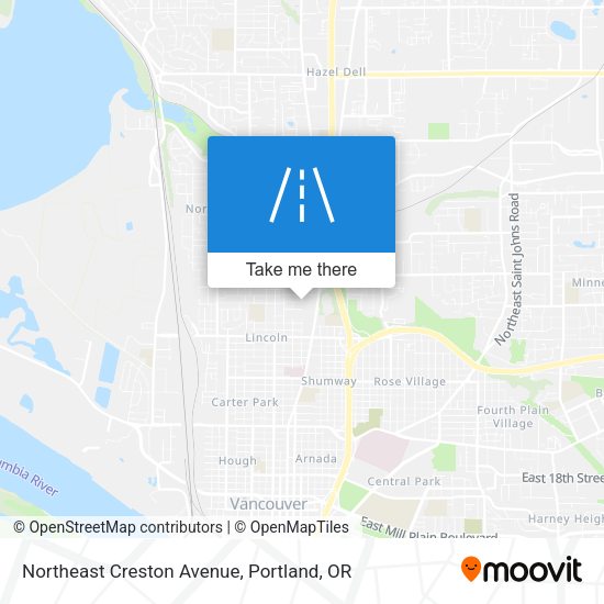 Mapa de Northeast Creston Avenue