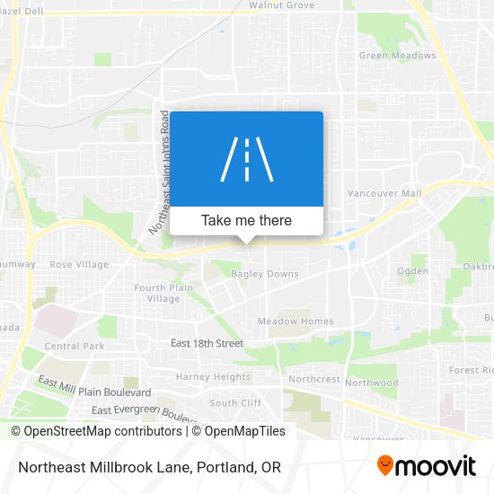 Northeast Millbrook Lane map
