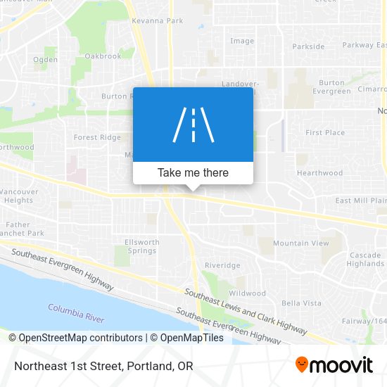 Northeast 1st Street map