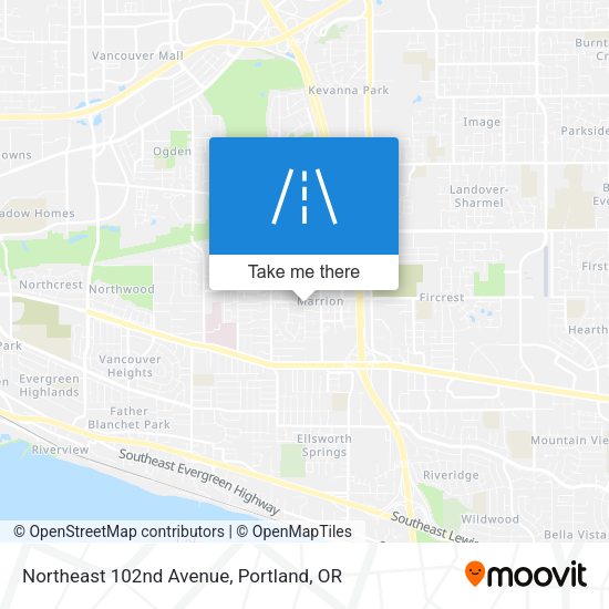 Northeast 102nd Avenue map