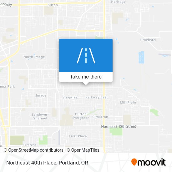 Northeast 40th Place map