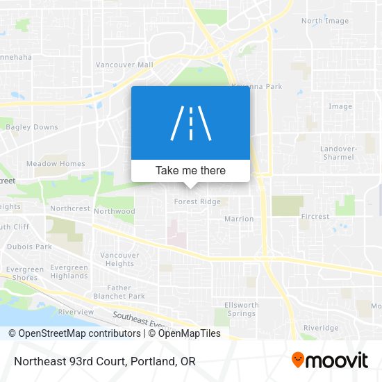 Northeast 93rd Court map