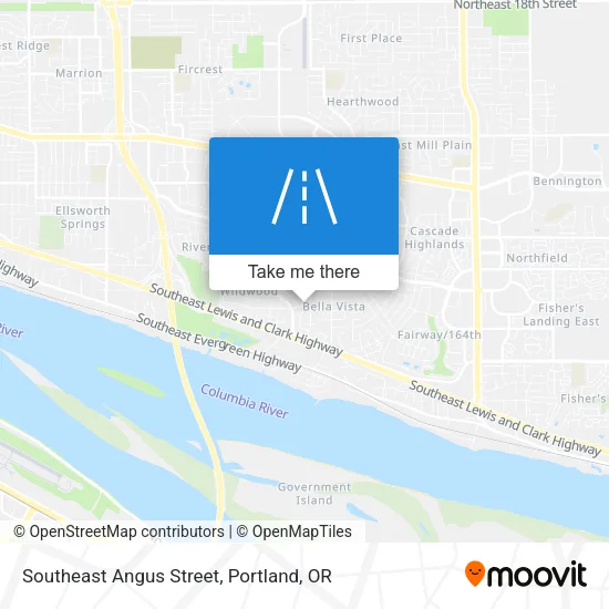 Southeast Angus Street map