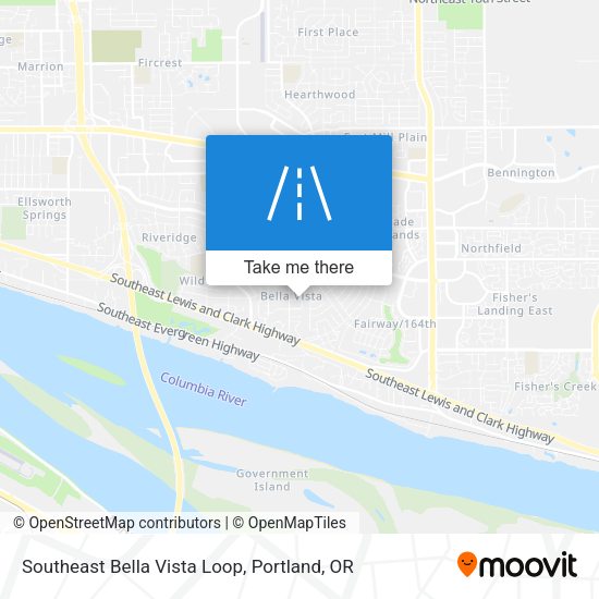 Southeast Bella Vista Loop map