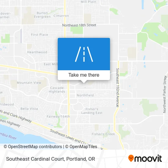 Southeast Cardinal Court map