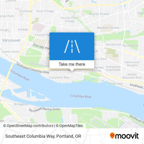 Southeast Columbia Way map