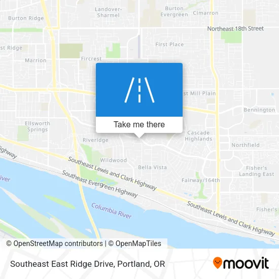 Southeast East Ridge Drive map