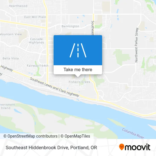 Southeast Hiddenbrook Drive map