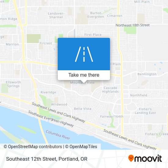 Southeast 12th Street map