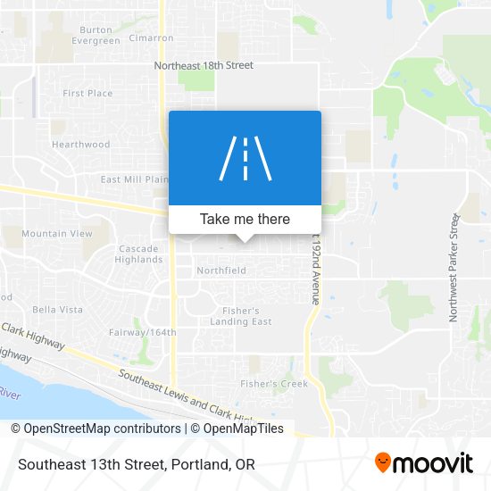 Southeast 13th Street map
