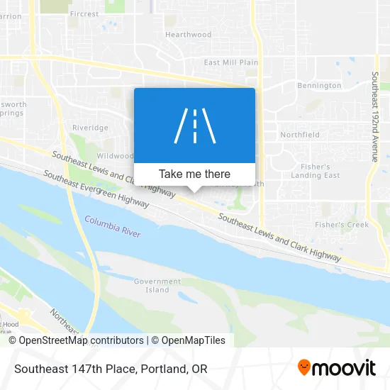 Southeast 147th Place map
