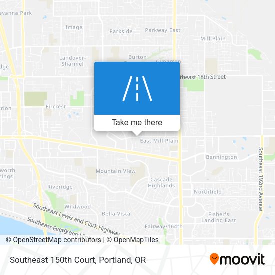 Southeast 150th Court map