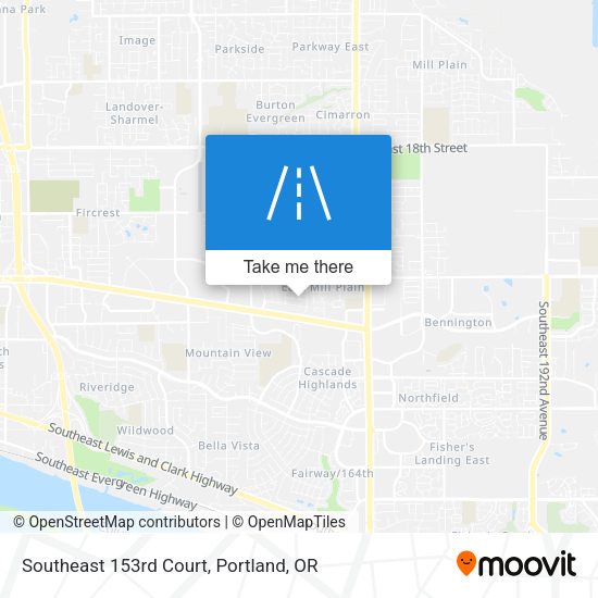 Southeast 153rd Court map
