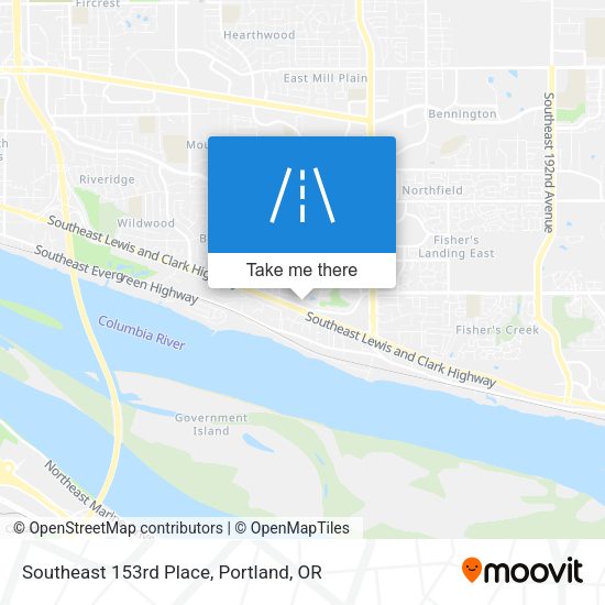 Southeast 153rd Place map