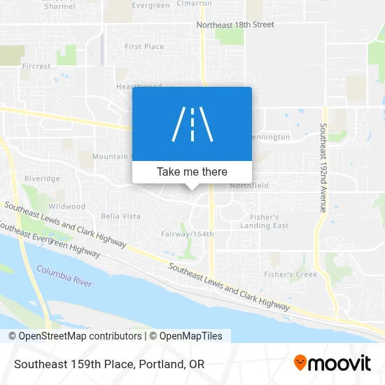 Southeast 159th Place map